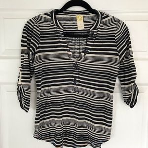 Free People cotton 3/4 sleeve top. Size XS